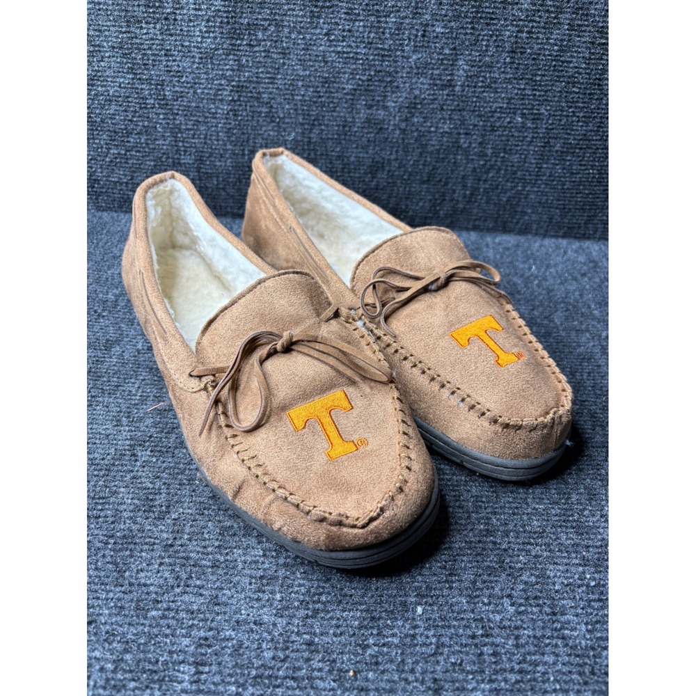NCAA‎ Tennessee Volunteers Men's Moccasin Slippers Tan Faux Suede Size Large L
